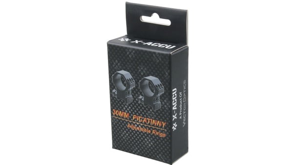 X-ACCU 30mm Adjustable Elevation Picatinny Rings Model: XASR-3040